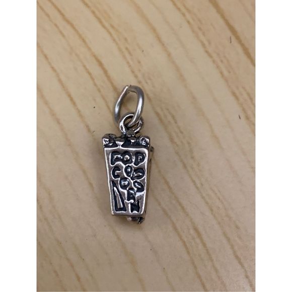 Popcorn Sterling Silver Jewelry Charm - Picture 1 of 3